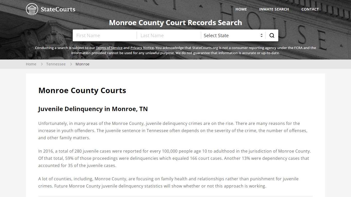 Monroe County, TN Courts - Records & Cases - StateCourts