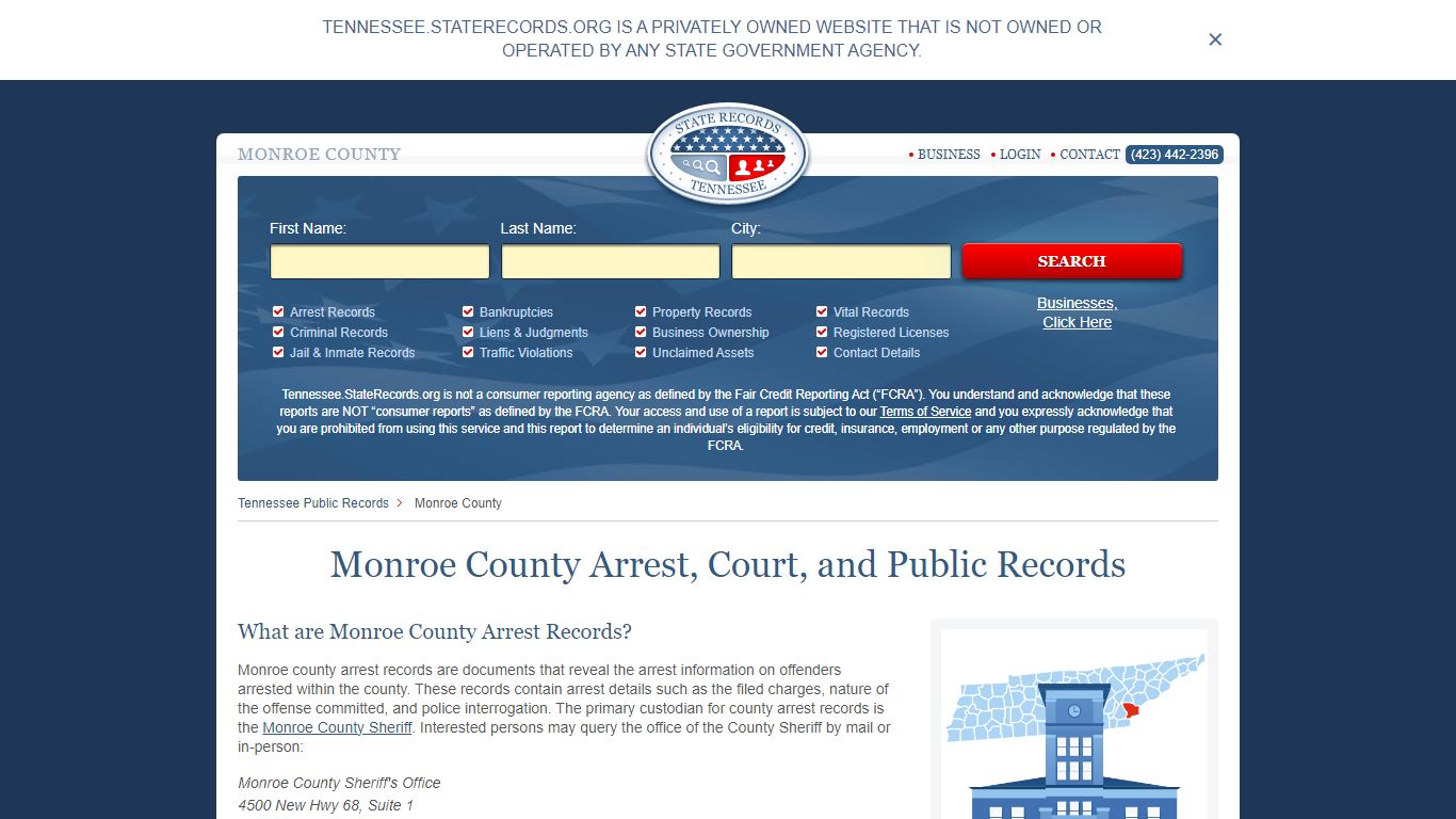 Monroe County Arrest, Court, and Public Records