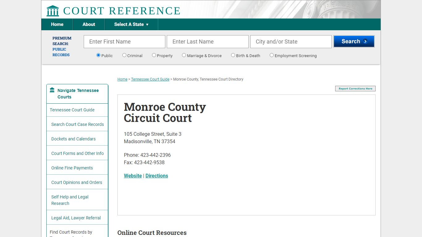 Monroe County Circuit Court - CourtReference.com